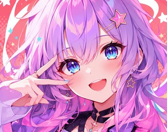 Arte de avatar femenino VTuber personalizado para Twitch, YouTube y Discord, imagen de perfil de anime personalizada, encargo de personaje original