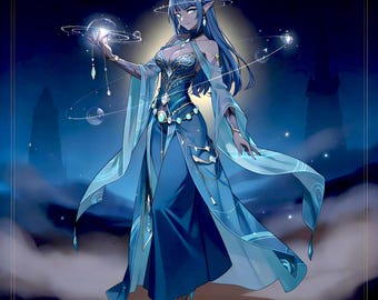 Encargo de diseño de personajes para juegos de rol, dibujo de fantasía personalizado, creación de personajes de videojuegos estilo anime, retrato de fan art de personajes originales, arte digital de D&D.