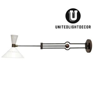 Handmade Brass Swing Arm Wall Light: Mid-Century Modern Italian Style