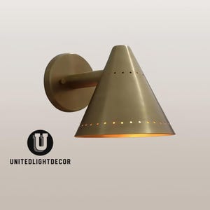 Handmade Brass Wall Sconce, Mid Century Modern Handcrafted Raw Brass Industrial Style Wall Light Lamp