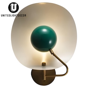 Jenny Handmade Brass Large Wall Light,Italian Wall Sconce in Enamel & Brass