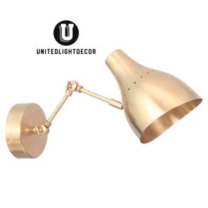 Italian Style Handmade Wall Light, Articulated Brass Sconces, Mid Century Raw Brass Wall Lamp.