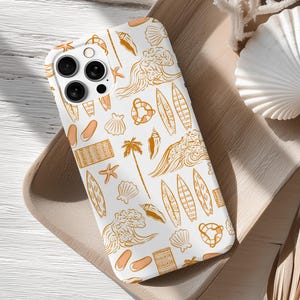 Retro Beach Aesthetic iPhone Case, Vintage Beach Case for iPhone, Beach Art Phone case, Summer iPhone Case, Trendy iPhone 16 Case