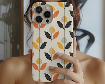 Mid Century Modern Tulip iPhone Case, Retro MCM phone case, Minimalist case for iPhone 16, Vintage iPhone Pro Max Case, Trendy Phone case