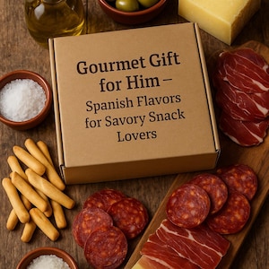 Caja de aperitivos gourmet españoles: un regalo sabroso para él / Amantes de las tapas, los embutidos y el queso