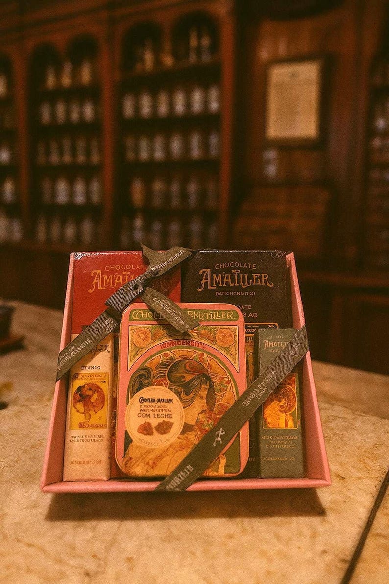 Artisan Chocolate Gift Set – Gourmet Chocolates in Vintage Box from Spain image 2