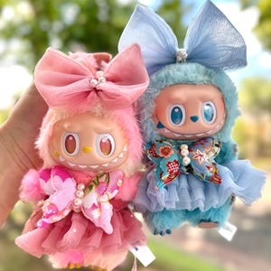 Handmade Labubu Doll Dress: Tulle Skirt, Fluffy Hood - Wanderlustk