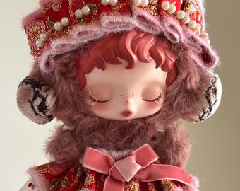Handmade Oriental-Inspired Dress for Skull Panda – Pink & Red Variants