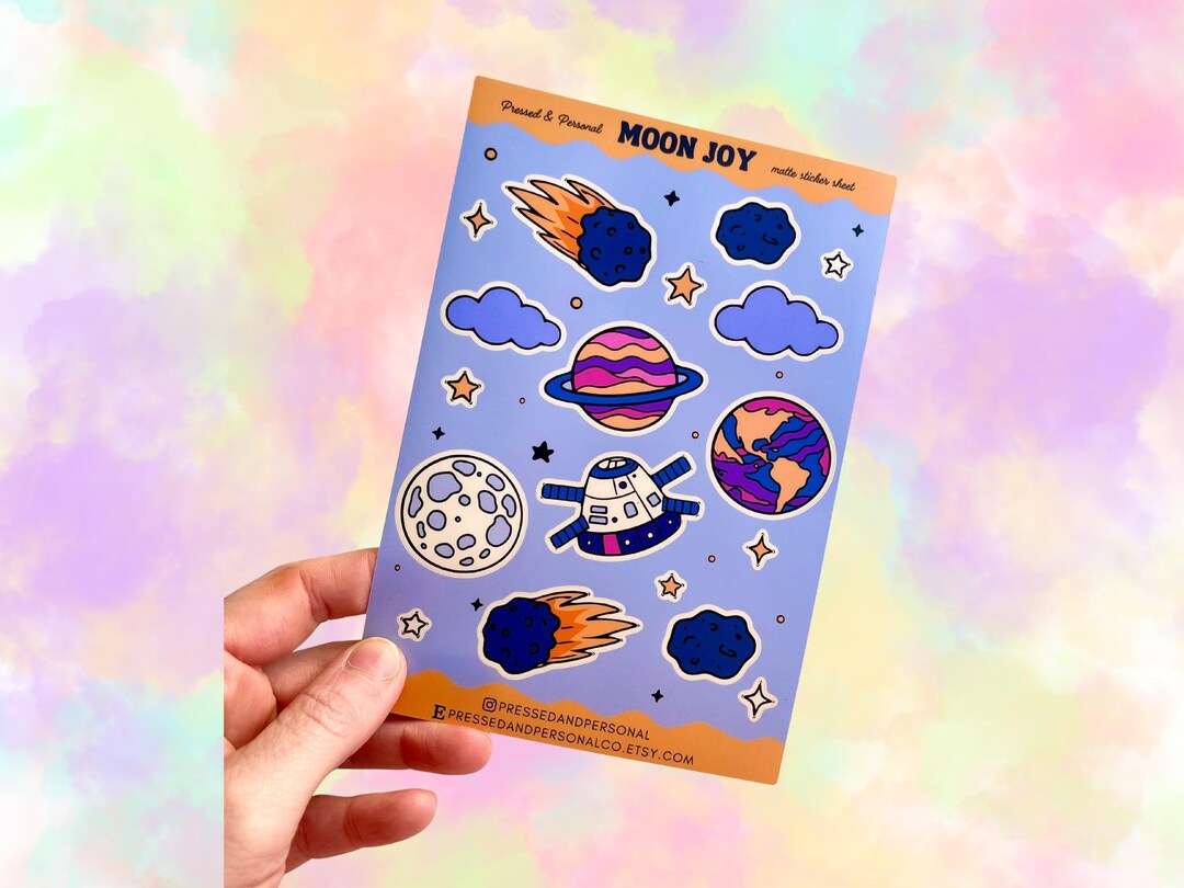 Copy Moon Joy Vinyl Sticker Sheet - Space Lunar Exploration Sticker Set ...