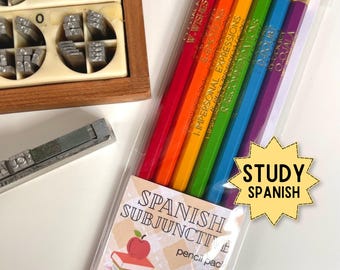 Spanish Teacher Pencil Set, Subjunctive WEIRDO Study Tool, Spanish Classroom Reward, Spanish Grammar Gift, Language Teacher Gift, AP Spanish