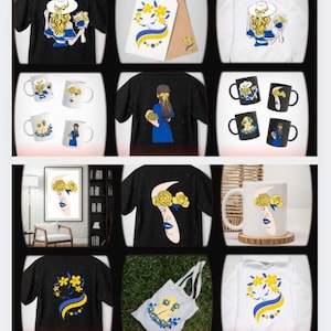 Ukrainian Girl SVG & PNG Bundle | Ukrainian Woman Clipart | Ukraine Digital Download | Sublimation Design for T-shirts and Mugs