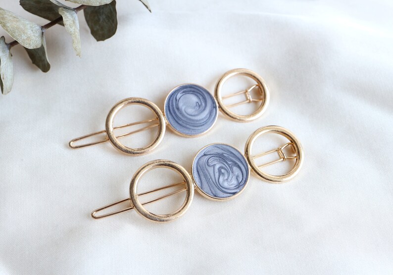 Gold Circle Hair Clips Geometric Circle Hair Clips Etsy