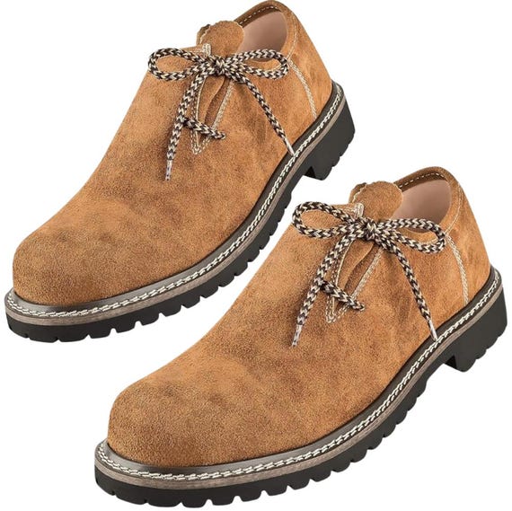 Haferlschuh Light Brown Leather Shoe Bavarian Trachten