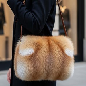 Handmade Fox Fur Clutch: Luxury Designer Purse