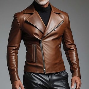 Leather Jacket For Men Sheepskin Leather Motorcycle Jacket Premium Genuine Soft Sheepskin Leather Bomber Style Jacket with High-neck Collar