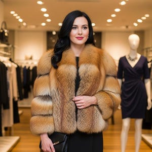 Handmade Fox Fur Jacket: Soft, Fluffy, Luxury Fur Leather