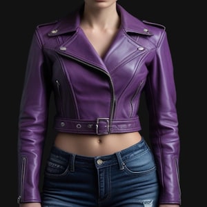 Women's Biker Genuine Lambskin Leather Jacket-Ladies Motorcycle Slim Fit Soft Leather Jacket-Gift For Her-80's Winter Leather Jacket S-3XL