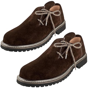 Mens Brown Leather Oktoberfest Shoes: Bavarian Trachten Lederhosen Austria shoe german shoe