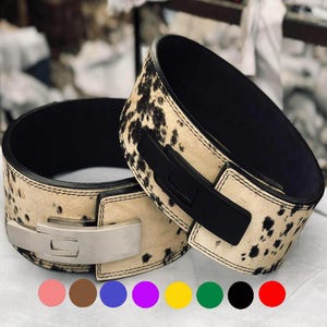 Rare Natural Cowhide Weight Lifting Powerlifting Lever Belt, Weightlifting Bodybuilding Deadlifting Lever Belt Anime Belt Gift for him her