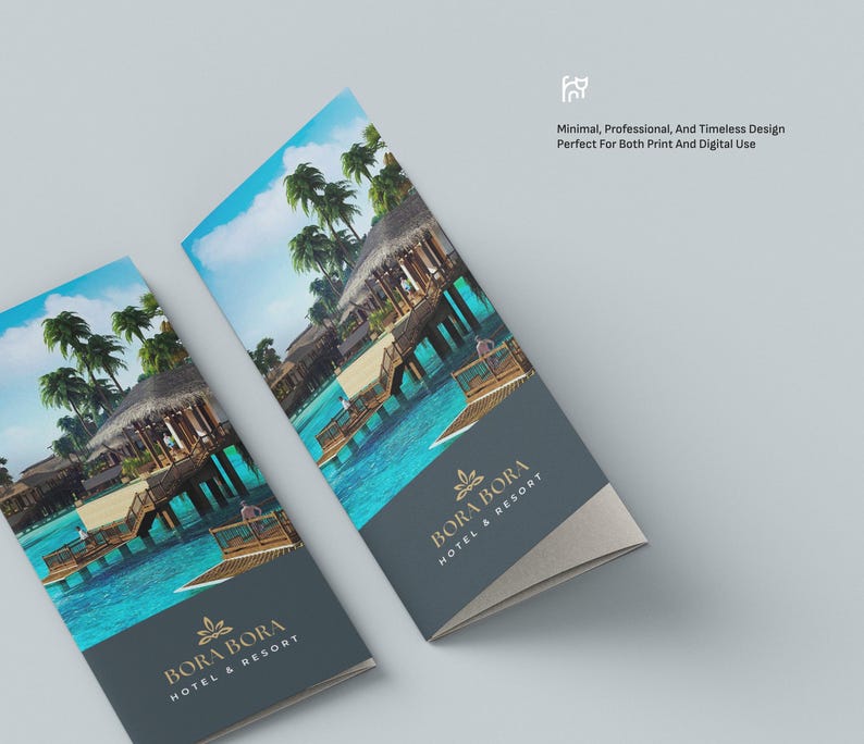 Luxury Resort Trifold Brochure Template | Editable Travel Flyer ...