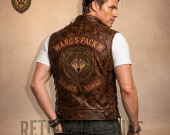 Brad Pitt War Daddy Lederweste - Braunes Echtleder - WW2 Style Tanker Weste - Premium Militär Cosplay - Robustes Geschenk für Ihn