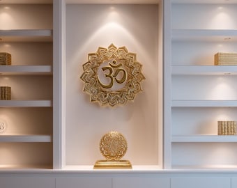 Om-Symbol-Zoom-Hintergründe | 8 spirituelle Hintergründe für spirituelle Coaches und Heiler | Weiß und Gold