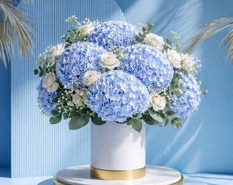 Set mit 7 blauen Luxus-Podium-Mockups