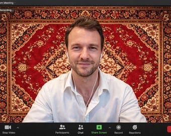 Set mit 7 virtuellen Teppichhintergründen für Zoom/Google Meet/Teams – Vintage-Teppichkollektion