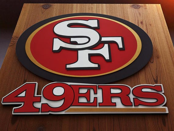 Handmade 49ers Wooden Wall Art: NFL Football Team Logo Sign - Etsy
