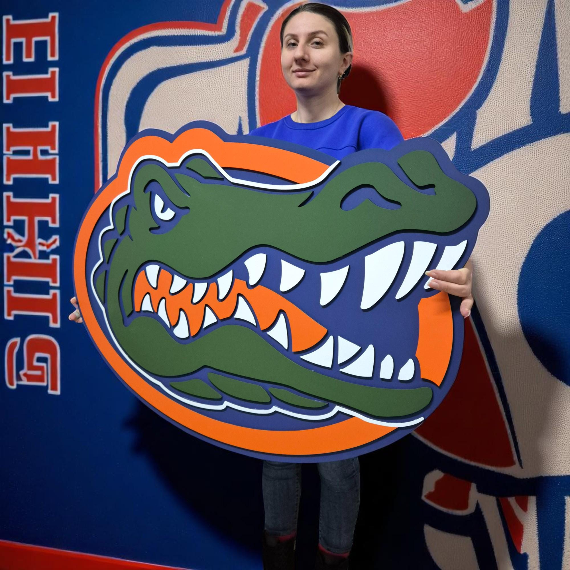 Florida Gators Wooden Wall Art | College Football Team Logo Sign | Sports Fan Gift | Man Cave or Game Room Decor | NCAA Wall Hanging