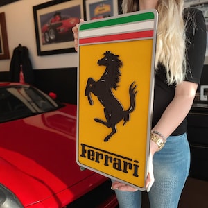 Ferrari Prancing Horse Wood Wall Art: Luxury Garage Decor
