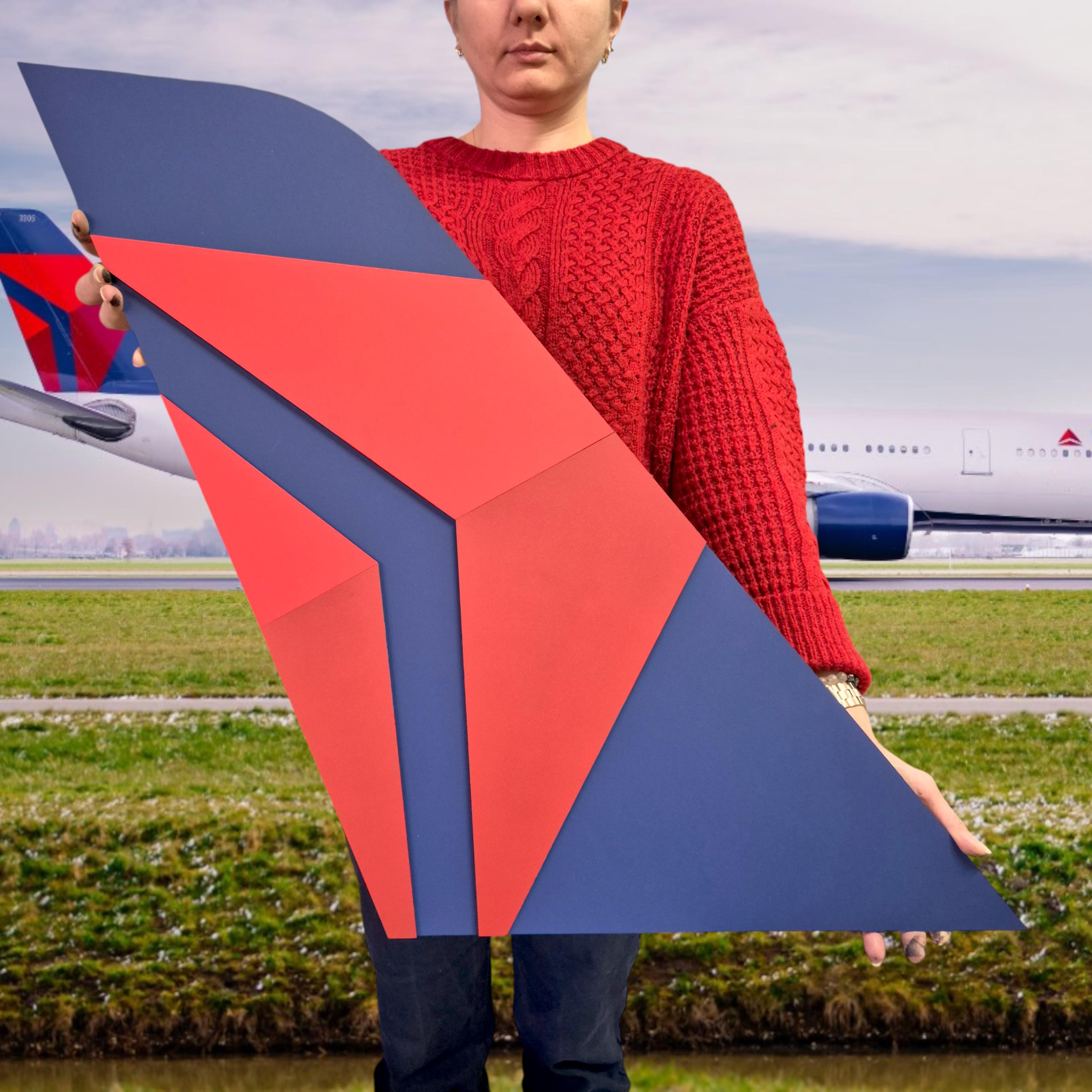 Delta Air Lines Wooden Tail Art: Vintage Aviation Decor