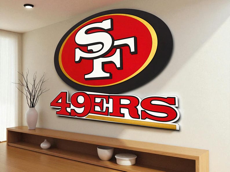 Niners Letters Handmade 49ers Wooden Wall Art: NFL Football Team Logo Sign - Etsy