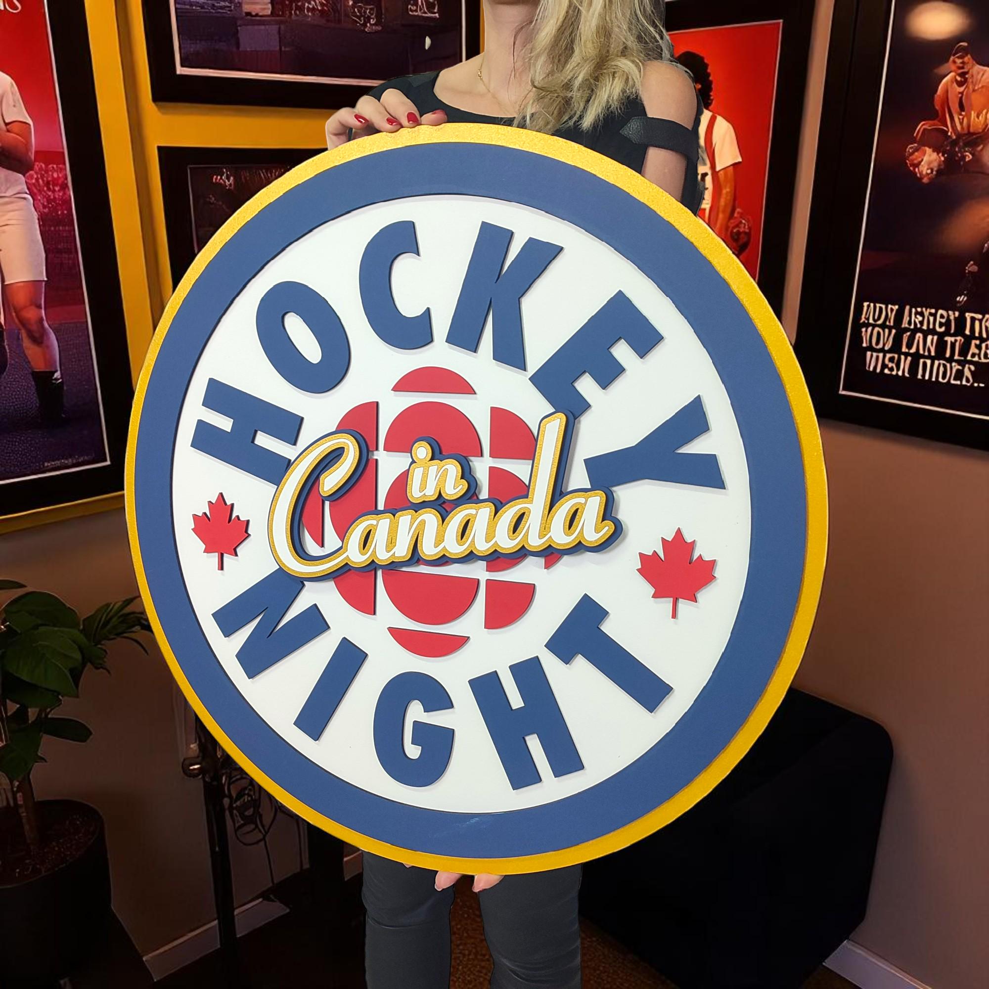 Hockey Night in Canada Wood Sign: Vintage NHL Decor