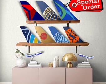 Benutzerdefinierte Flugzeugflügel Wandkunst: Personalisiertes Luftfahrtdekor