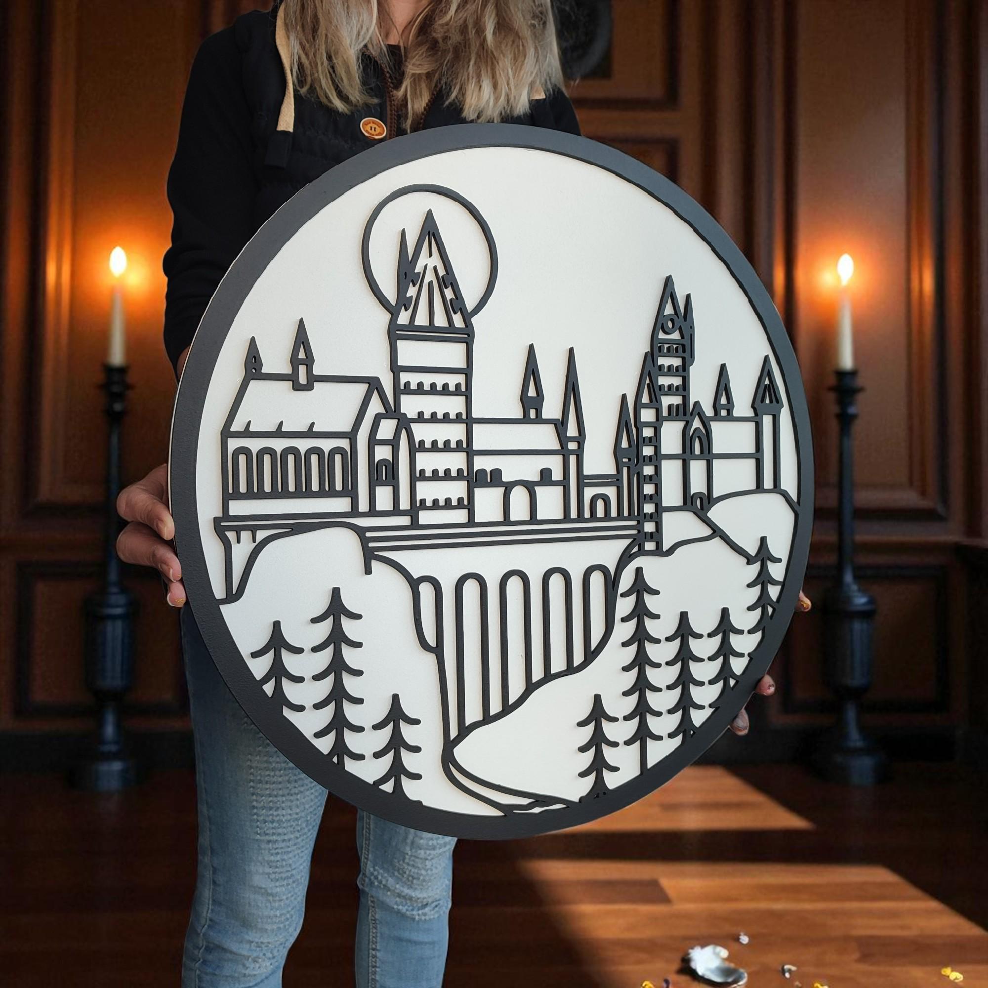 Handmade Magic School Wooden Sign: Wizard Kids Room Decor