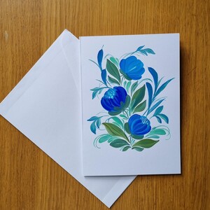 Handgemalte florale Grußkarte, Geburtstagskarte, Blumen, original Acryl handgemalt