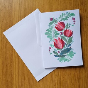 Biglietto d'auguri floreale dipinto a mano, biglietto di compleanno, fiori, acrilico originale dipinto a mano