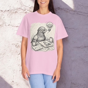 Pigeon Shirt Trendy Shirts Pigeon Lover Gift Doodle Tshirt Urban Pigeon Art Comfort Colors Funny Shirt Pigeon Design Shirt Casual Wear Shirt