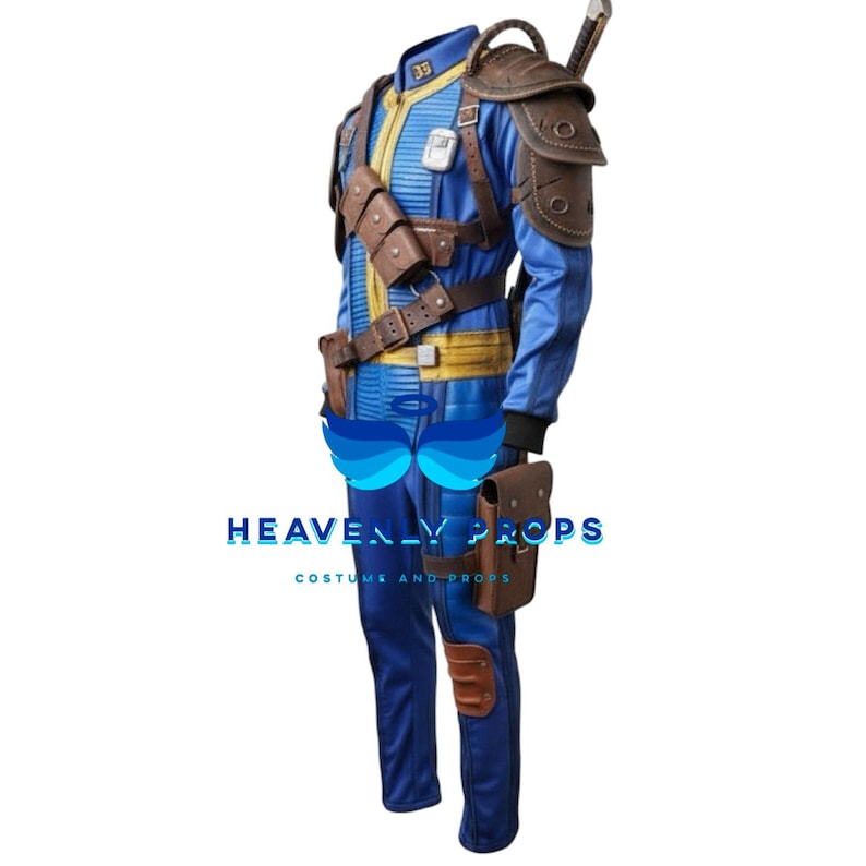 Fallout Cosplay Men Costume, Custom Measurements, Blue Post Apocalyptic Outfit, Halloween Party image 2