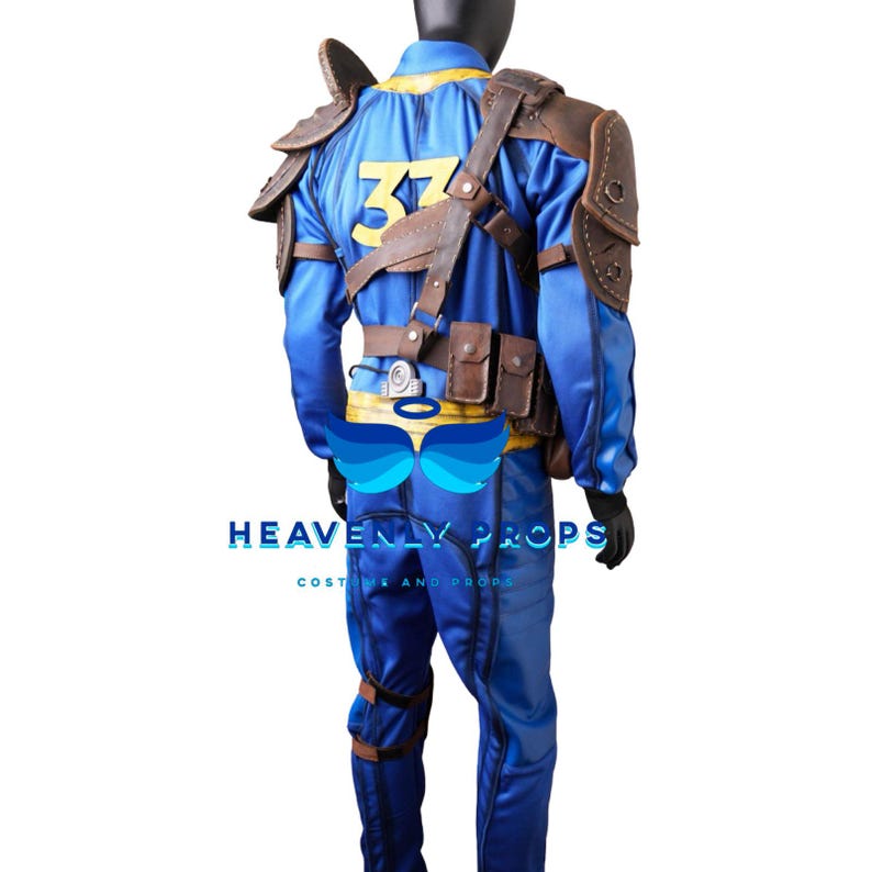 Fallout Cosplay Men Costume, Custom Measurements, Blue Post Apocalyptic Outfit, Halloween Party image 6