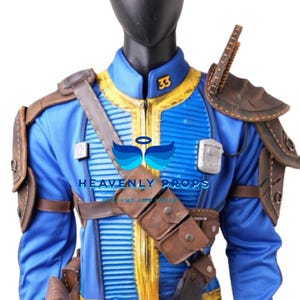 Fallout Cosplay Men Costume, Custom Measurements, Blue Post Apocalyptic Outfit, Halloween Party image 4