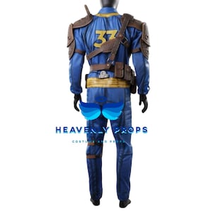 Fallout Cosplay Men Costume, Custom Measurements, Blue Post Apocalyptic Outfit, Halloween Party image 5