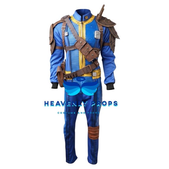 Fallout Cosplay Men Costume, Custom Measurements, Blue Post Apocalyptic Outfit, Halloween Party