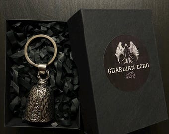 Angel Wings Bell Biker Gift Guardian Bell Good Luck Charm Angel Wings Chain