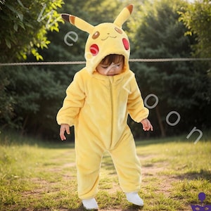 Yellow Animal Onesie for Kids – Soft Plush Pajamas, Hooded Cosplay Costume, Cozy and Cute for Play, Sleep, Halloween, and Dress-Up Fun