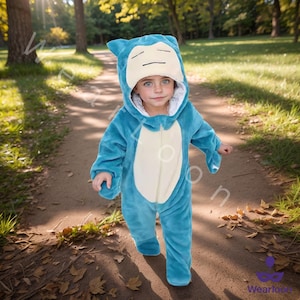 Sleepy Blue Monster Baby Onesie Plush Hooded Costume for Toddlers and Infants Cozy Fleece Jumpsuit Pajamas Halloween Outfit