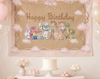 Toy Story Tapestry | Fabric Happy Birthday Banner