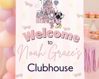 Minnie Mouse Twodles Welcome Sign, Pink Clubhouse 2nd Birthday (Digital Download)