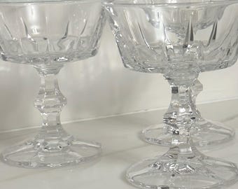 Crystal sherbet dish, cocktail glass